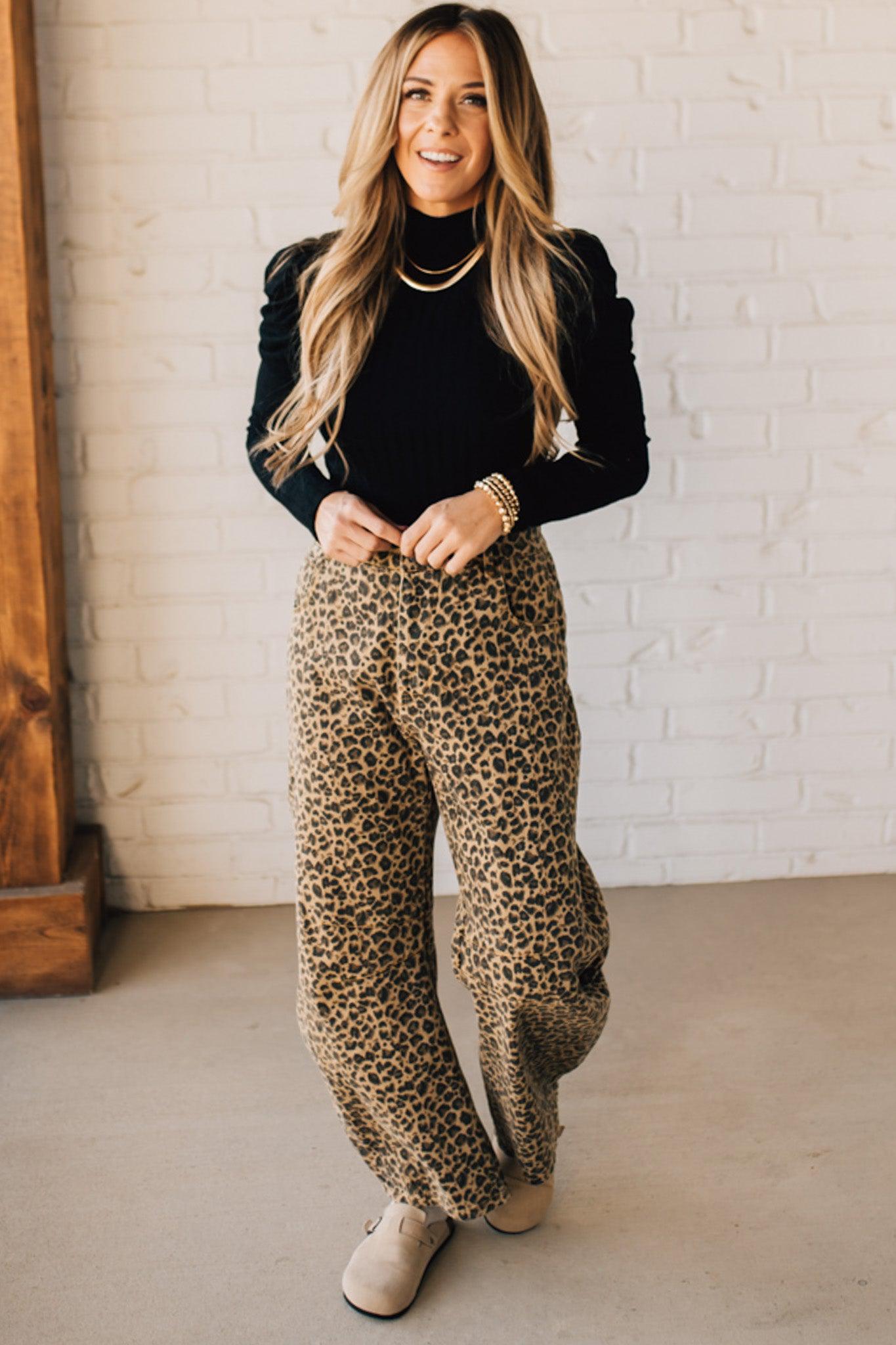 Leopard Barrel Jeans