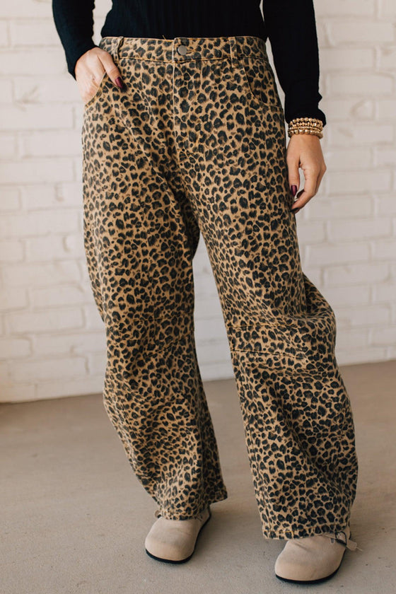 Leopard Barrel Jeans