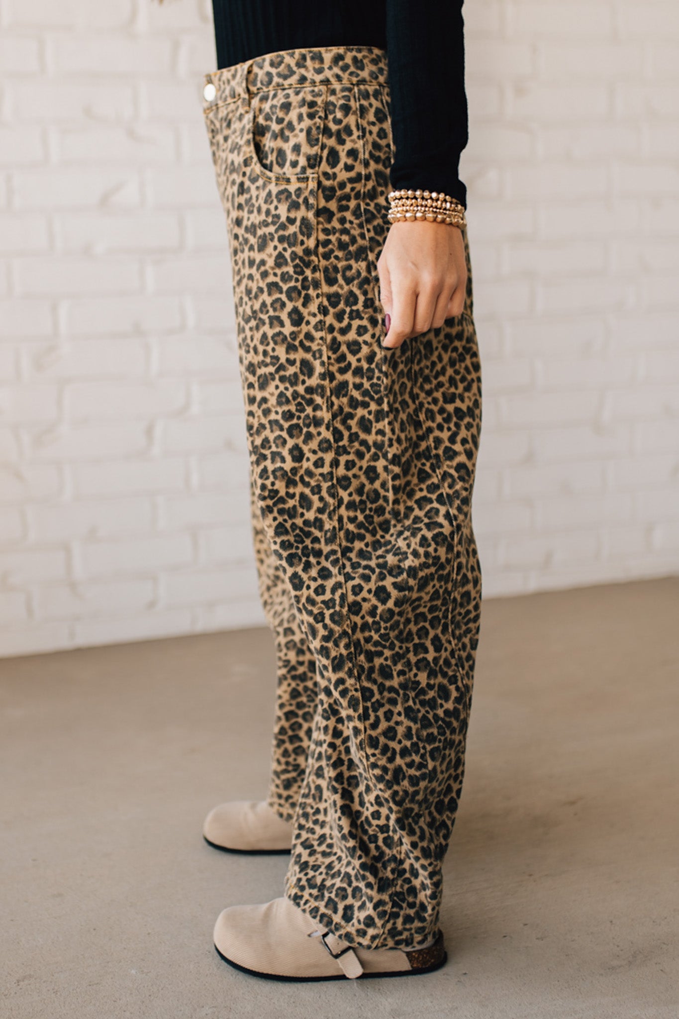 Leopard Barrel Jeans