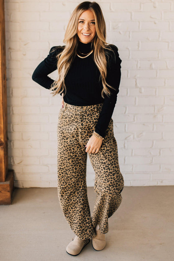 Leopard Barrel Jeans