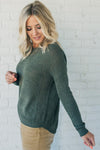 Loose Knit Ribbed Panel Sweater