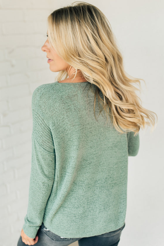 Loose Knit Ribbed Panel Sweater