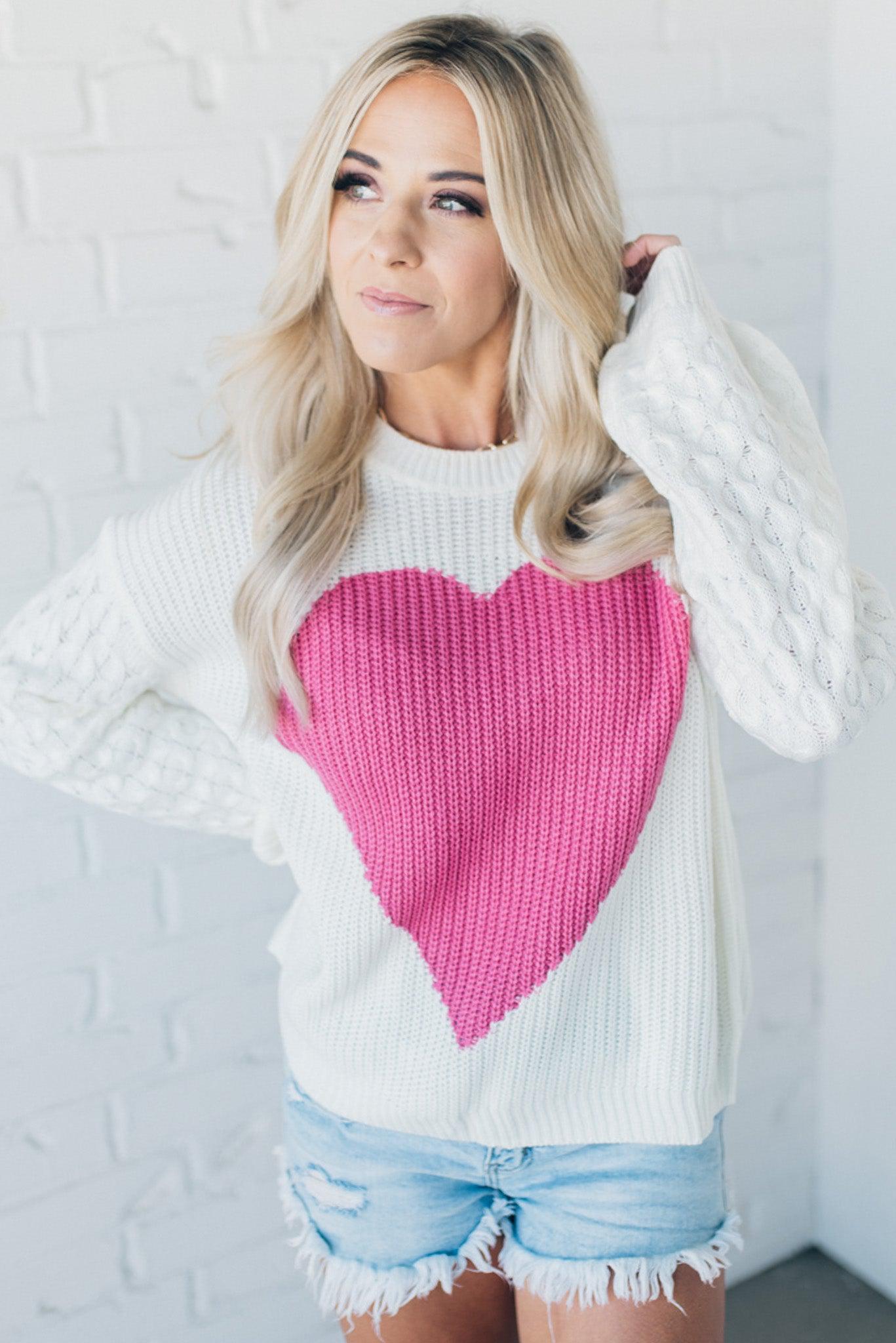 Lots of Love Texture Sleeve Sweater