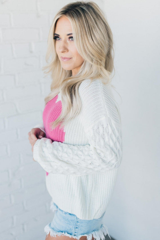 Lots of Love Texture Sleeve Sweater