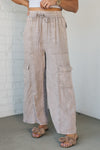 Lucy Washed Linen Cargo Pants