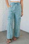 Lucy Washed Linen Cargo Pants