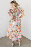 Lula Floral Smocked Puff Shoulder Maxi Dress