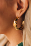 18K Gold Non-Tarnish Classic C Hoop Earring