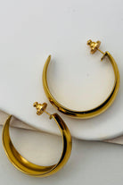 18K Gold Non-Tarnish Classic C Hoop Earring