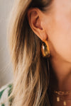 18K Gold Non-Tarnish Classic C Hoop Earring