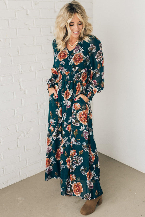 Lyra Floral Smocked Waist Maxi Dress