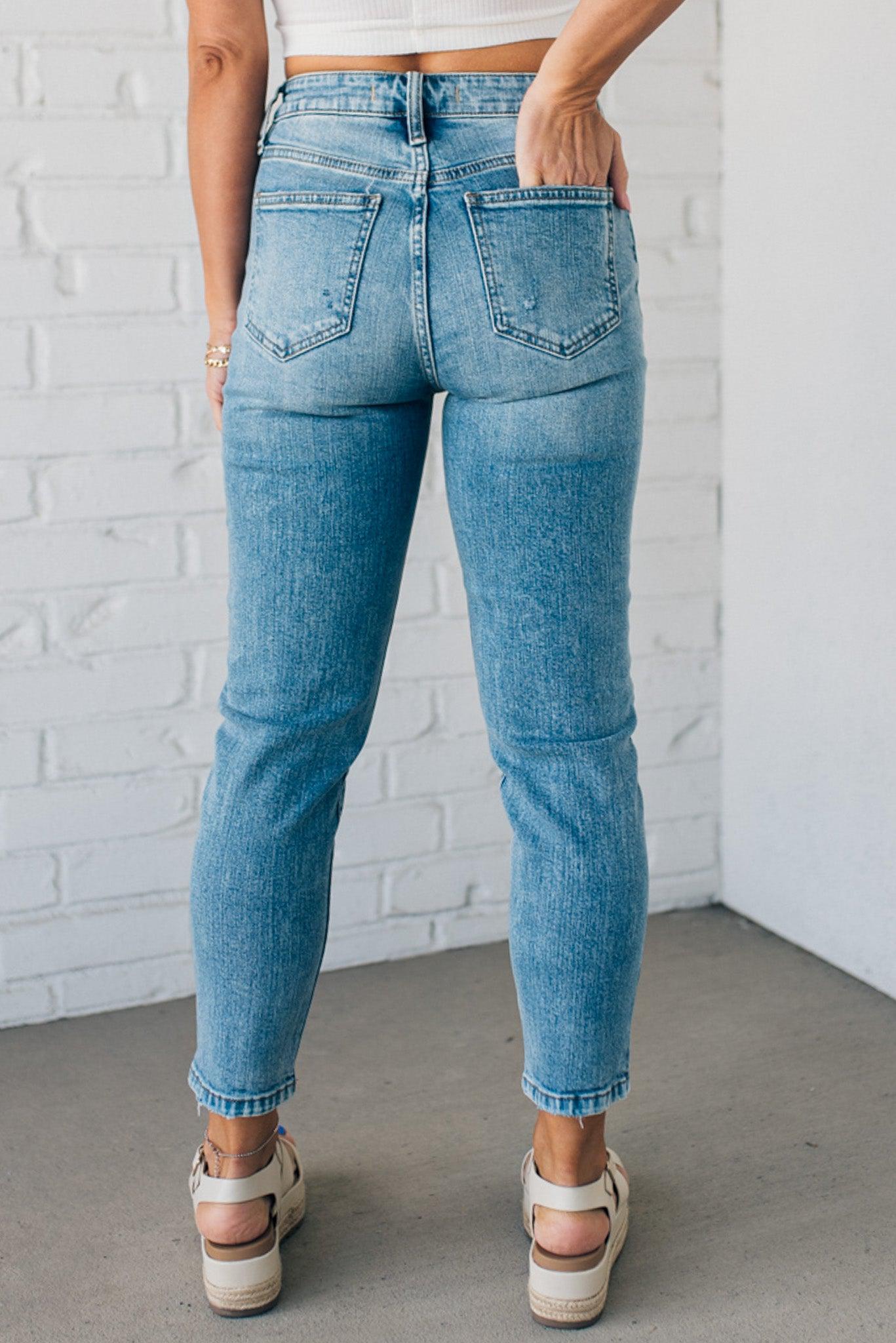Levi's® High Rise Tapered Straight Leg Destructed Mom Jeans