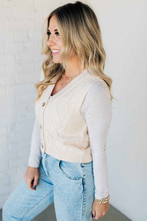 Melinda Cable Knit Vest