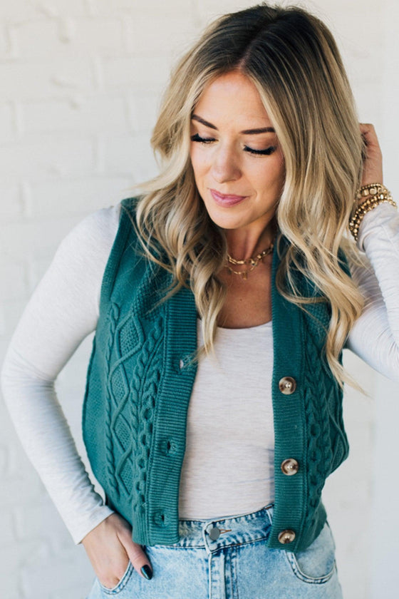 Melinda Cable Knit Vest