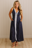 Mia Button Front Lace Trim Dress  RubyClaire Boutique