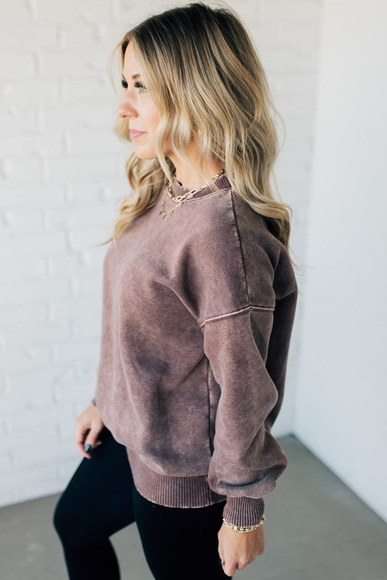 Mineral Wash Fleece Lined Pullover