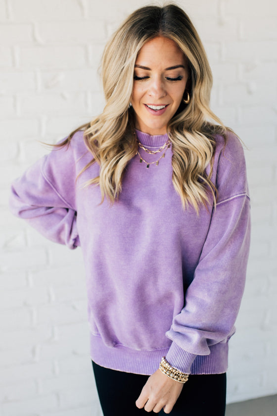 Mineral Wash Fleece Lined Pullover