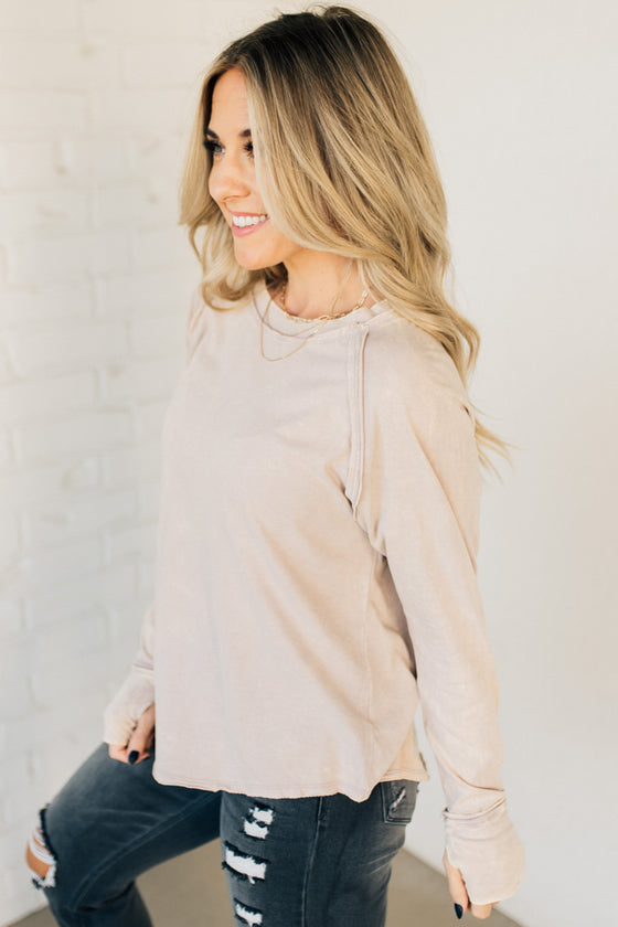 Mineral Wash Thumbhole Tee