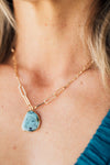 Mix Chain Turquoise Pendant Necklace