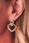 LUXE Mixed Metal Heart Hoops