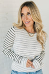 Morse Long Sleeve Stripe Sweater Top