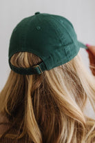 Dark Green "My Doodle" Embroidered Cotton Stone Washed Cap