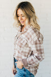 Mya Soft Plaid Button Front Top