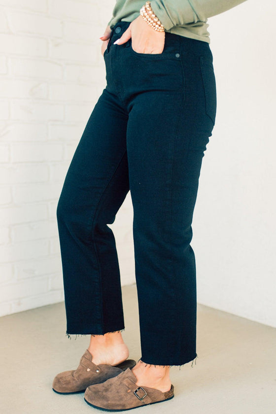 Natascha Raw Edge Black Pants