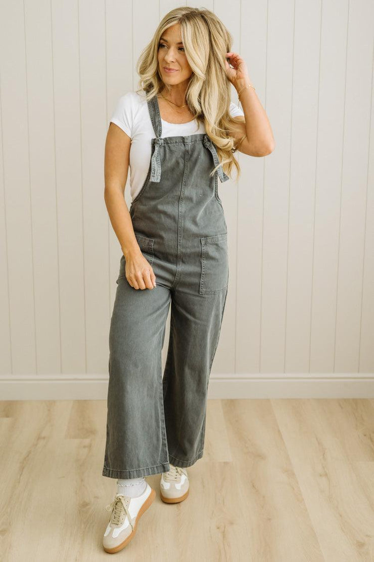 Trista Knot Strap Washed Overalls - Cabernet main image 0