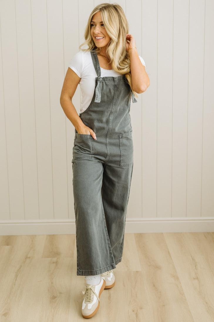 Niccola Knot Strap Overalls - ZENANA – RubyClaire Boutique