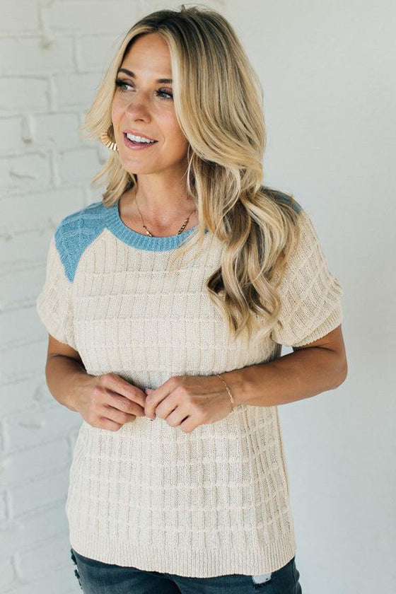 Nikki Textured Two Tone Sweater