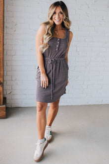  Noah Corded Button Henley Dress