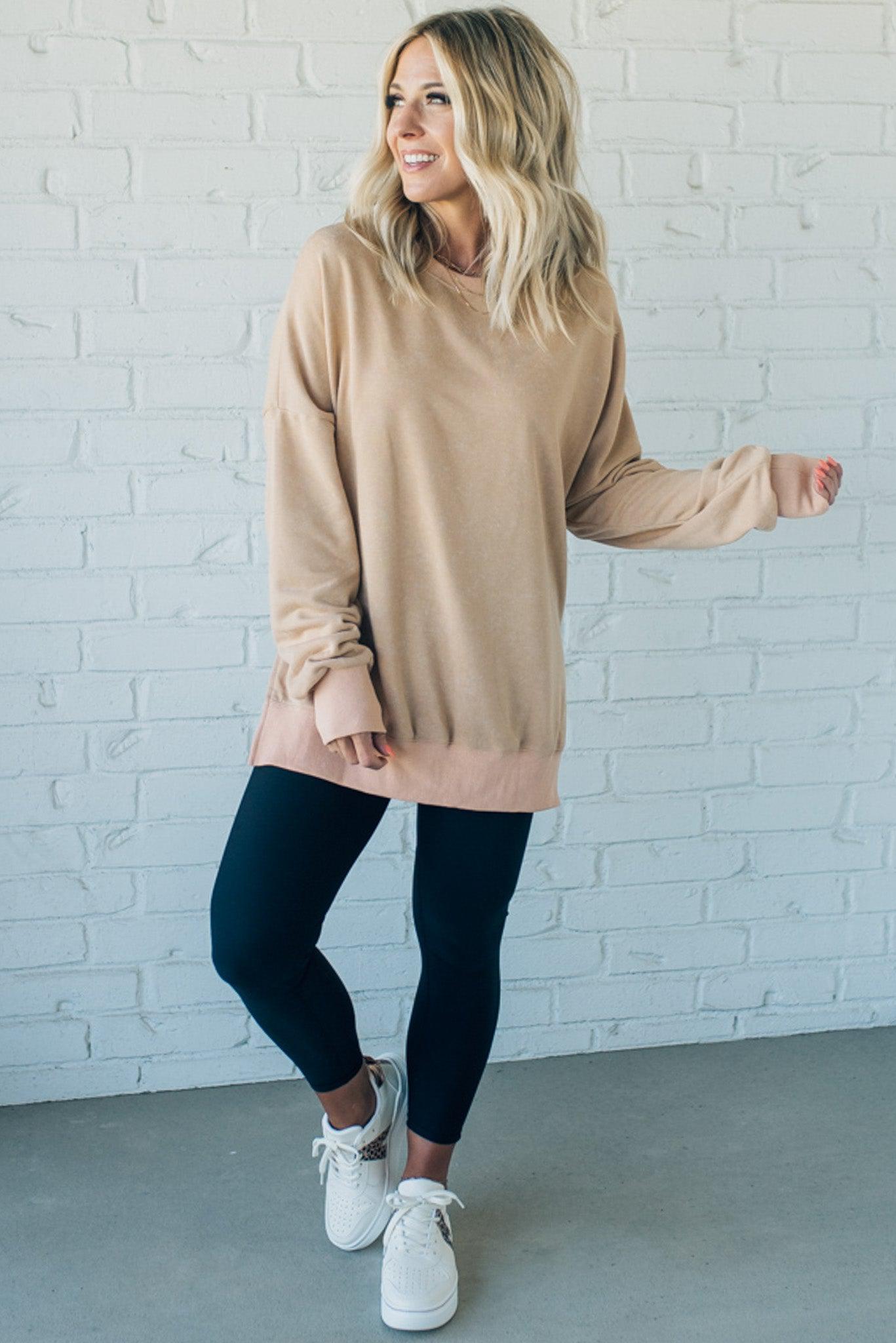 Oversized Split Side Sweatshirt – RubyClaire Boutique
