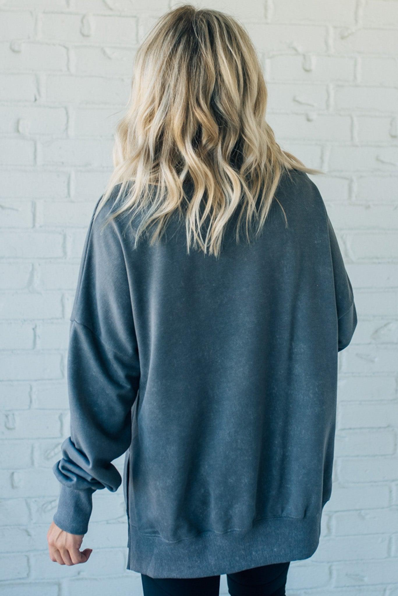 Oversized Split Side Sweatshirt – RubyClaire Boutique