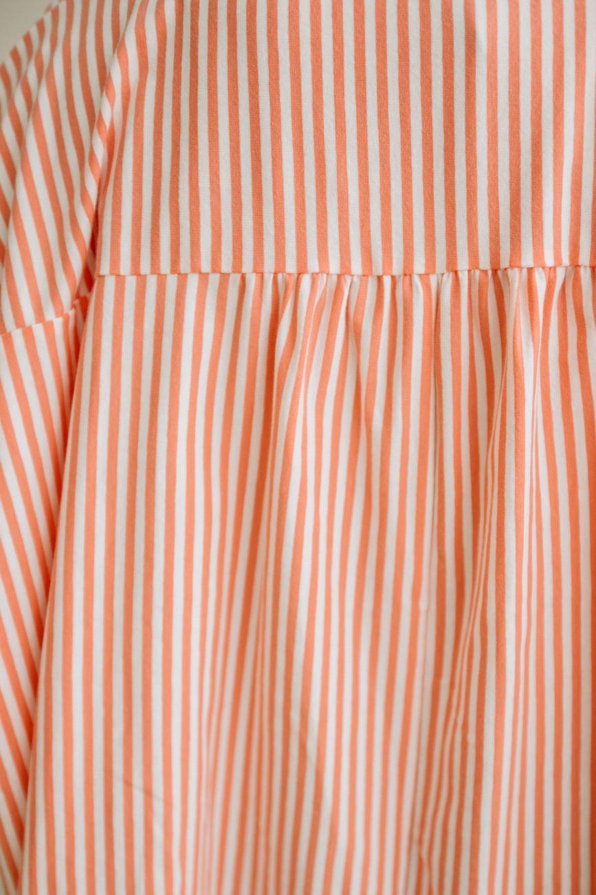 Close-up of a red and white striped fabric texture