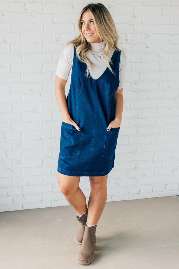 Paisley Denim Jumper Dress