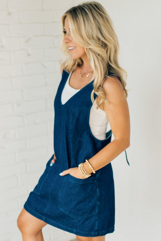 Paisley Denim Jumper Dress