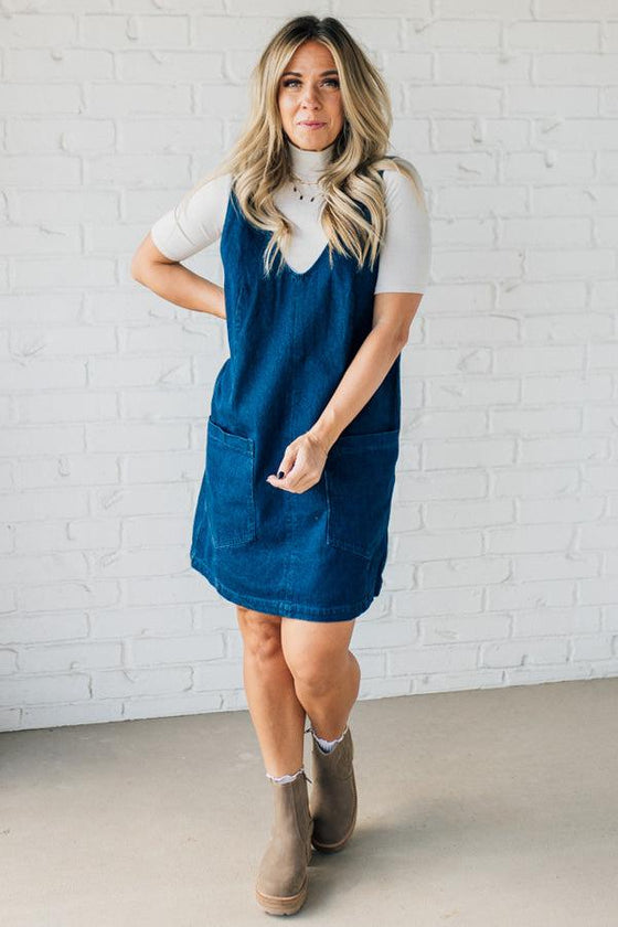 Paisley Denim Jumper Dress