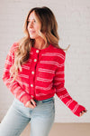 Pearl Buttoned Stripe Sweater