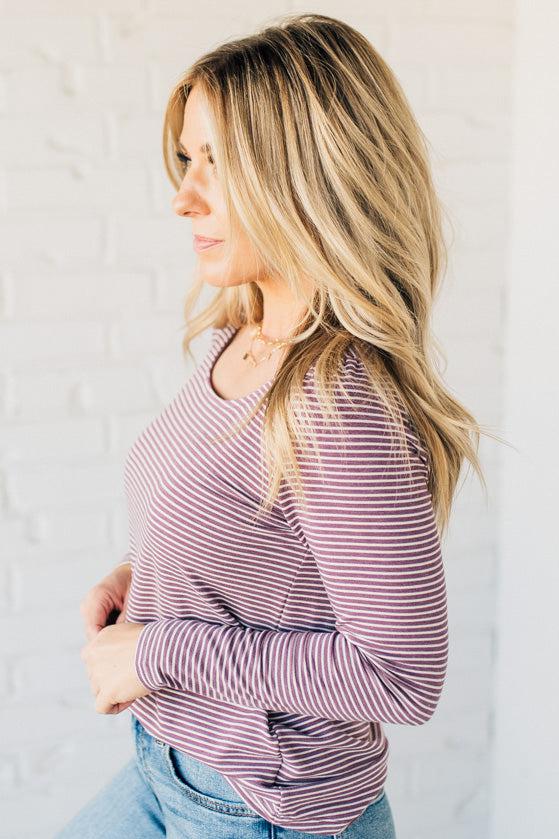 Penny Pinstriped Scoopneck Tee