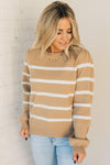 Puffed Shoulder Stripe Sweater