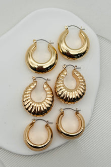  Puffy Hollow Hoop Earrings