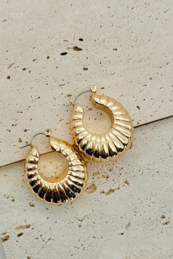 Puffy Hollow Hoop Earrings