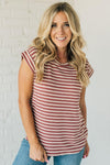 Rae Rolled Sleeve Stripe Top