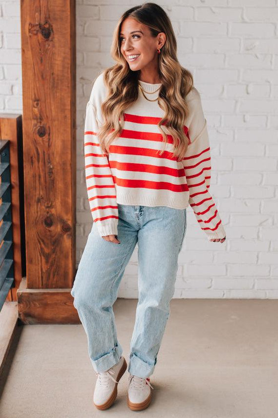 Relaxed Double Stripe Sweater