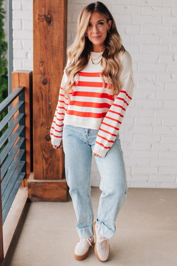 Relaxed Double Stripe Sweater