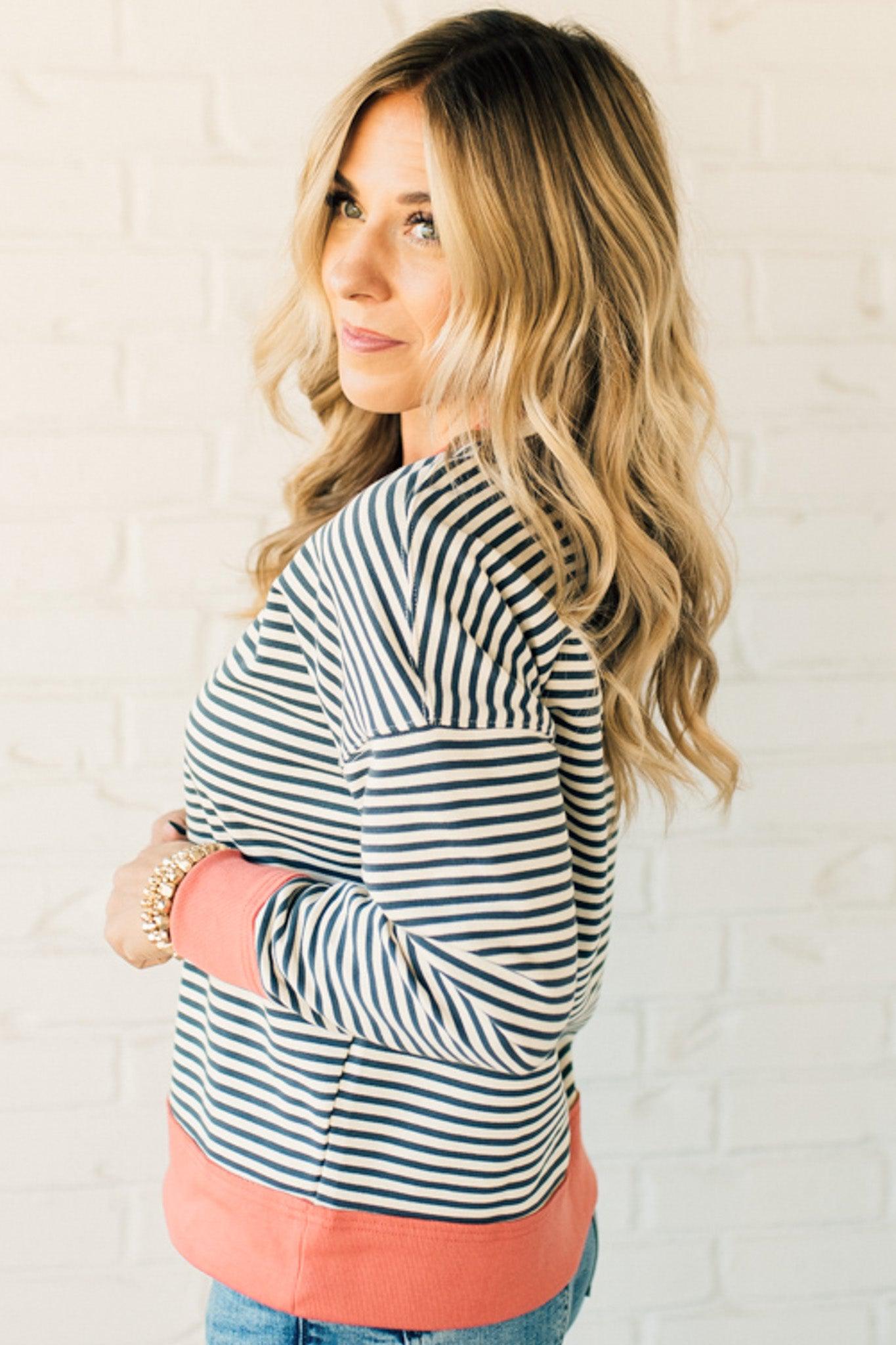 Remy Striped Contrast Pullover