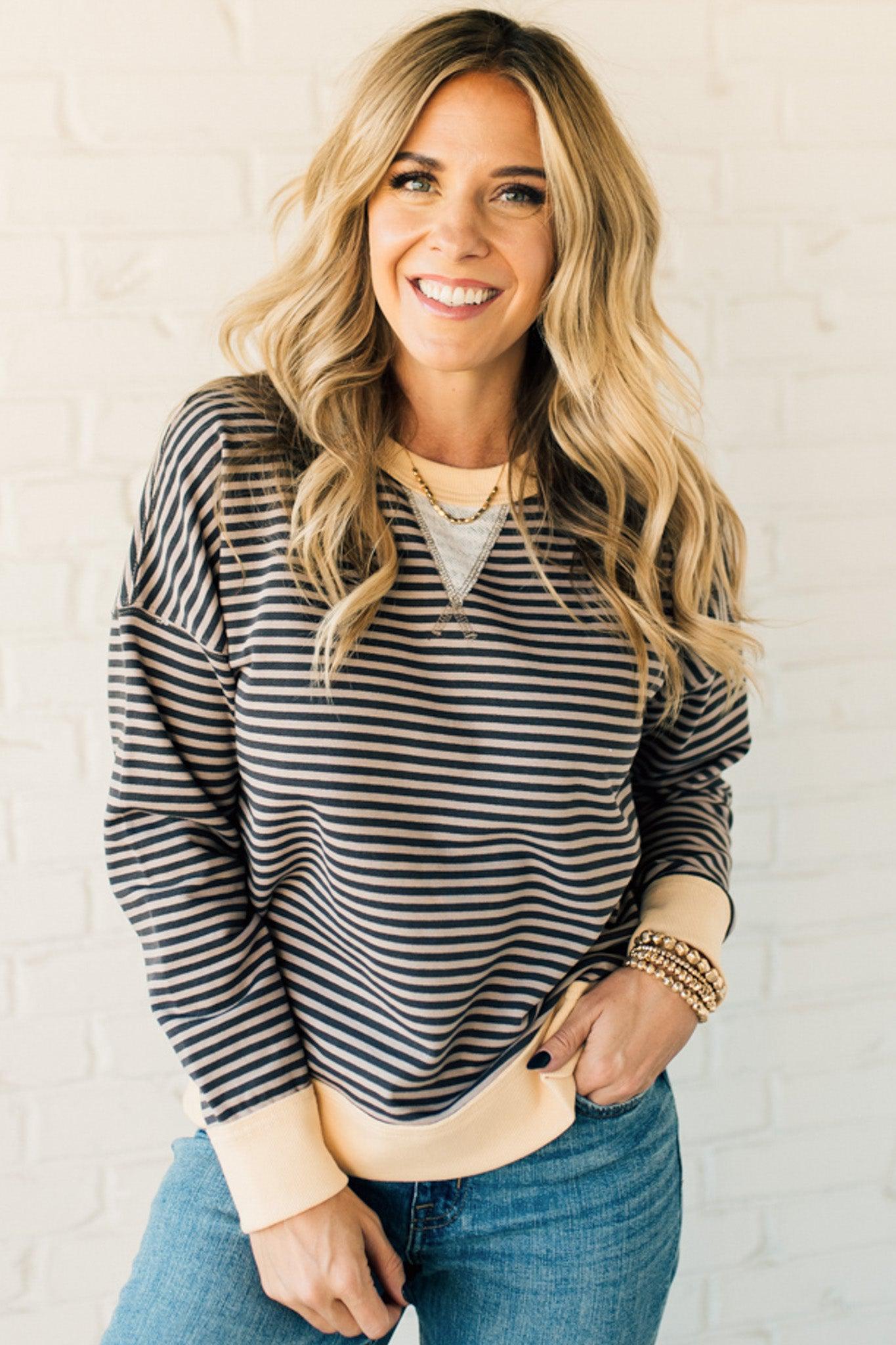 Remy Striped Contrast Pullover