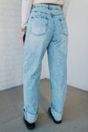 Rhauli Rolled Bottom Barrel Jeans