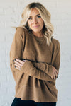 Ribbed Accent Brushed Dolman Sweater
